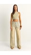 Shade Kadın Boyundan Bağlamalı Crop Top Wide Leg Pantolon Denim Alt-üst Takım 26089 60286151 - Buğday Çok Renkli