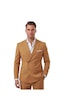 Deep Sea Deepsea Erkek Camel Premium Collection İtalyan Kesim Likralı Kruvaze Takım Elbise 2600643