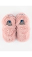 Furry Furry Pembe Kürk Barefoot Patik Pembe