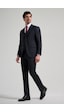 İmza Koyu Lacivert Çizgili Desen 2 Düğme Classic Esnek Slim Fit Takım Elbise 1001250158 Koyu Lacivert