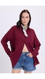Tudors Kadın Oversize Geniş Kesim %100 Pamuk Müslin Kumaş Uzun Kollu Cepli Dokulu Bordo Gömlek-36982 Bordo