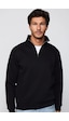 Tudors Unisex Relax Fit Rahat Kesim Pamuklu İçi Polarlı Yarım Fermuarlı Siyah Dik Yaka Sweatshirt-29035