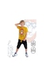 Aslan Sarı Erkek Çocuk Cep Detaylı Yazlık T-shirt Kapri Şort Takım Aslan Sarı Erkek Çocuk Cep Detaylı Yazlık T-shirt Kapri Şort Takım