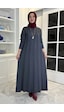 Rabia Şamlı Çiğdem Triko Elbise Antrasit