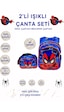 Spiderman Işıklı İlkokul Çantası 2 Li Takım Mavi