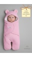 Babyden's 0-12 Ay Welsoft Peluş Bebek Dış Kundak Uyku Tulumu Ayıcık Kulaklı İçi %100 Pamuk Astarlı Battaniye Pembe