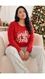 Siyah İnci Pamuklu Likralı Büyük Beden Battal Boy Örme Pijama Takım26240960 Nar Çiçeği