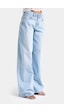 it's basic Kadın Ice 4s6-3 Wide Leg Barrel Fit %100 Koton Denim Jean Buz Mavi