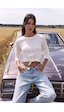 Kadın Ekru Renk W5 Asimetrik Kesim Crop Fit Tasarım Body Beyaz Kadın Ekru Renk W5 Asimetrik Kesim Crop Fit Tasarım Body Beyaz