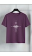Uyguntarz Unisex Pusula Baskılı Tasarım Tshirt Mor Uyguntarz Unisex Pusula Baskılı Tasarım Tshirt Mor
