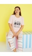 Siyah İnci Curve Büyük Beden Battal Boy Örme Pijama Takımı 24103660 Çok Renkli