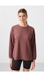 Tommylıfe Kahverengi Yumuşak Dokulu O Yaka Rahat Form Kadın Tunik Sweatshirt - 97305