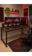 Siyah/kırmızı Oyuncu Masası 60x140, Çalışma Masası, Bilgisayar Masası, Gamer Masa, Metal Ayaklı