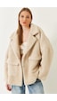 Shade Kadın Çift Cepli Oversize Peluş Mont 1611 60261097 - Bej