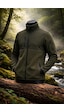 Vatan Tekstil Slim Fit Erkek Tam Fermuarlı Dik Yaka 4 Cepli Polar Softshell Garnili Haki