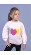 Toontoy Kız Çocuk Popıt Desenli Sweatshirt Pudra