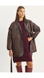 Shade Kadın Etnik Desenli Kuşaklı Oversize Kimono 4159 60283674 - Acı Kahve Kahverengi