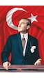 Atatürk Baskılı Türk Bayrağı Raşel Kumaş Dijital Baskı 100 x 150 CM
