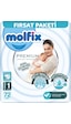 Molfix Premium Bebek Bezi Beden:1 2-5kg Yeni Doğan Fırsat 72 Adet