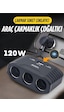 3 Lü Çakmak Soketi 120w Çakmaklık Çoğaltıcı 2 Usb 1 Type-c Araç Şarj Cihazı Çakmak Çoklayıcı