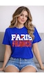 Herkesemoda Paris France Baskı Detaylı Basic T-shirt Mavi Herkesemoda Paris France Baskı Detaylı Basic T-shirt Mavi