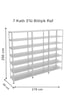 7 Katlı 3'lü Bitişik Galvaniz Çelik Raf - Depo, Arşiv, Kiler, Dosya, Market Rafı 59x93x250 Cm Gri