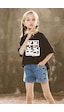 Uyguntarz Çocuk Seren Dipity Baskılı Pamuklu Tshirt Siyah Uyguntarz Çocuk Seren Dipity Baskılı Pamuklu Tshirt Siyah