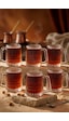 6 Lı Cam Kulplu Çizgili Çay Bardağı Bardak Kupa 150ml Şeffaf