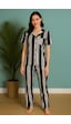 Over Sleep By Poleren Kadın Kısa Kol Çizgili Pijama Takımı Siyah-beyaz Over Sleep By Poleren Kadın Kısa Kol Çizgili Pijama Takımı Siyah-beyaz