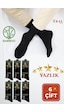 Kral Socks Bambu Erkek Soket Düz Uzun Çorap Klasik Yazlık Dikişsiz 6'lı Premium Set Siyah