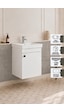 Mimoza 50 Cm, Mdf, Lavabolu Alt Banyo Dolabı, Kapaklı Banyo Dolabı, Seramik Lavabo Dahil, Mdf Beyaz