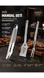 Porsima Kj-1007 3 Parça Paslanmaz Çelik Maşa-spatula-çatal Barbekü Seti