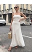 Madmext Beyaz Minimal Puantiye Desen Şifon Astarlı Etek Mg2821