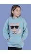 Toontoy Kız Çocuk Kedi Desenli Taş İşlemeli Kanguru Cepli Sweatshirt Yeşil