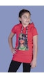 Toontoy Kids Toontoy Kız Çocuk Billie Eilish Baskılı Kapüşonlu Tişört Nar Çiçeği