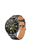 Sneezy Huawei Watch Gt4 46mm İle Uyumlu Dikiş Desenli Deri Metal Tokalı Akıllı Saat Kordonu