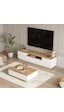 Robin Home Loft Tv Ünitesi Orta Sehpa 2'Li Set Çam-Beyaz