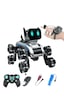 Oyuncak 2.4 Ghz Uzaktan Ve Bilekten Kumandalı Şarjlı 8 Teker Akrobat Robot Köpek Müzikli Ve Led Işık Gri