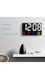 Dijital Duvar Saati Hd Led Ekran Tarih Gün Sıcaklık Alarm Usb Dekoratif 25x16cm Siyah