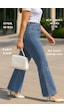 Cedy Denim Cedy Denım - Kadın Büyük Beden İspanyol Paça Yüksek Bel Skinny Fit Likralı Pantolon C628 Buz Mavisi