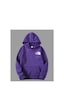 Herkesemoda Göğüs Baskı Yazı Detaylı İçi Polarlı Kapüşonlu Sweatshirt Mor