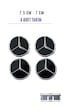Mercedes Uyumlu Siyah Jant Göbeği Kapağı Arması 75 Mm 7,5 Cm 4'lü Takım