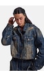 Kadın Kot Rengi 10w6-8 Kemer Boy Oversize Özel Tasarım Denim Ceket
