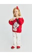 Defacto Disney Minnie Mouse Baskılı Fırfırlı Bebe Yaka Regular Fit Sweatshirt Kız Bebek I2157a526aurd70 Kırmızı-rd70