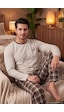 Buratti Pamuklu Regular Fit Bisiklet Yaka Ekoseli Pijama Takımı Erkek Pijama Takımı 6574001 Bej