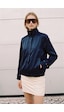 Sateen Saten Bomber Ceket - Lacivert-137934
