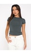 Madmext Füme Basic Kadın Tişört Mg2012-füme Füme Madmext Füme Basic Kadın Tişört Mg2012-füme Füme