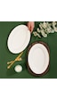 Porsima 4441 Gardenya Porselen Platin Fileli Kayık Tabak Seti - Oval Kahvaltılık Sunumluk Seti 30cm Beyaz Porsima 4441 Gardenya Porselen Platin Fileli Kayık Tabak Seti - Oval Kahvaltılık Sunumluk Seti 30cm Beyaz