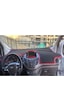 2013-2020 Modellerine Uygun Ekranlı Ford Courier Torpido Koruma Halısı Siyah Kenar Renk Kırmızı