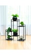 Dekoratif Metal 6 Raflı Saksılık Katlı Dikey Saksı Standı Çiçeklik Bahçe Ve Balkon Dekoru Garden Siyah